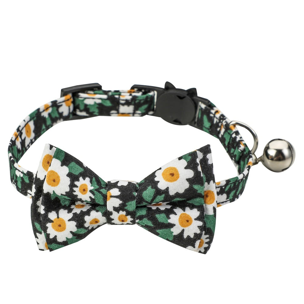 Floral Cotton Bow Collar for Cats