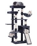 CozyCat Multi-Level Tower with Scratch Post 62.6" - Smoky Gray