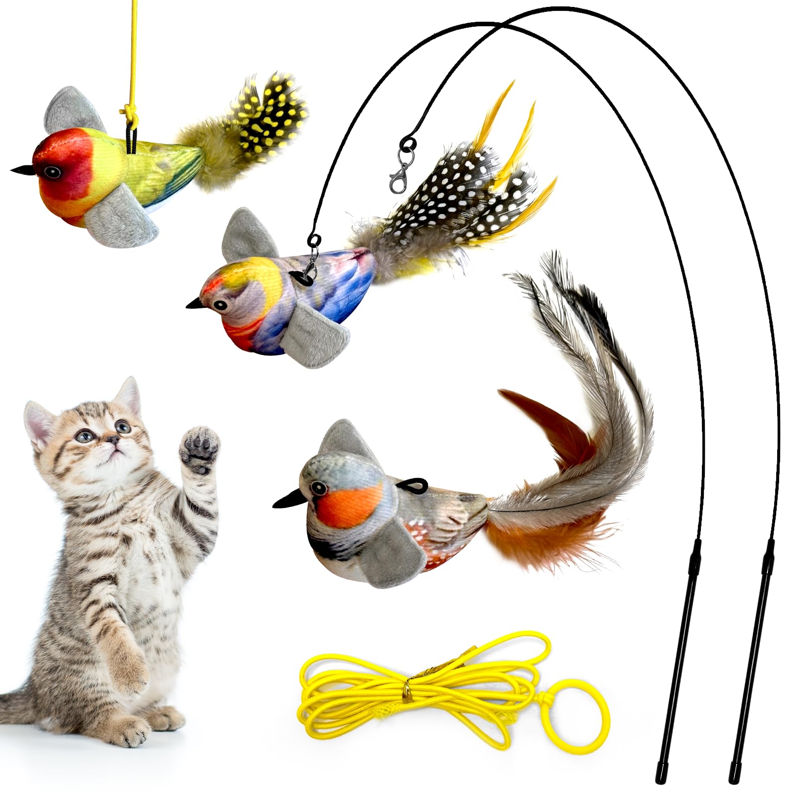 FelineFun Bird Chirp Toy Set