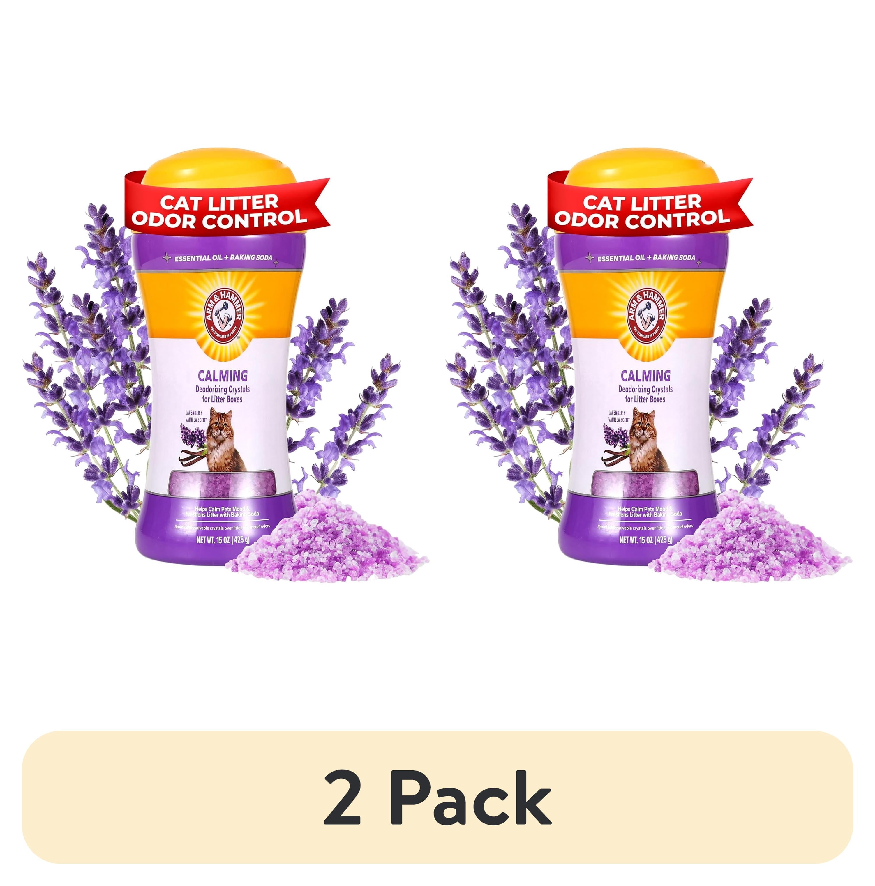 (2 Pack)  Cat Litter Deodorizing Crystals, Lavender & Vanilla Scent 15 Oz