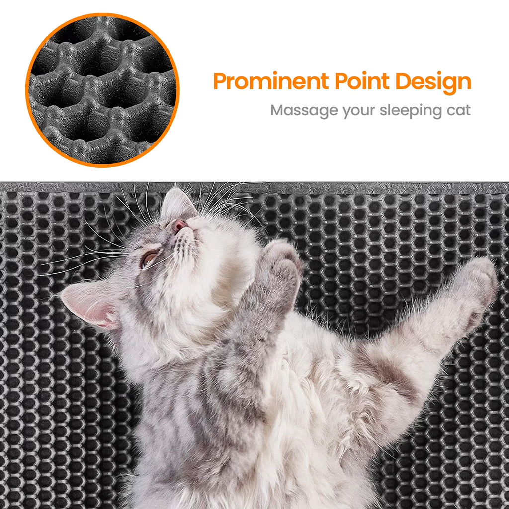 Cat Litter Mat - 30"X24" Honeycomb Double Layer, Urine Waterproof, and Easy to Clean