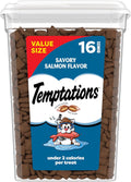 Cat Treats Classic Crunchy and Soft Cat Treats, Savory Salmon Flavor, 16 Oz. Tub