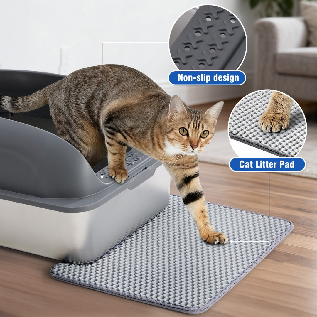 Stainless Steel Cat Litter Box With Lid, Large Cat Litter Box For Big