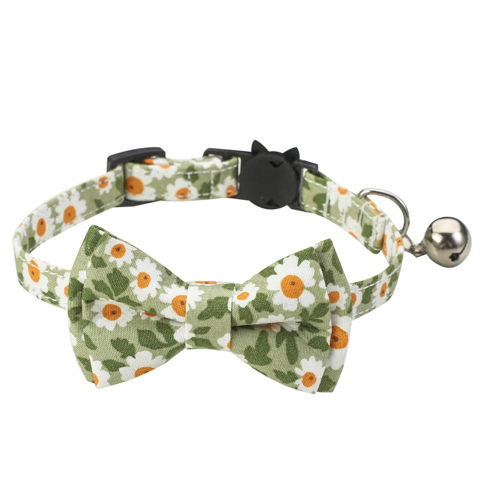 Floral Cotton Bow Collar for Cats