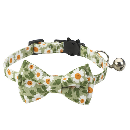 Floral Cotton Bow Collar for Cats