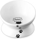 Large Raised Cat Food Bowl, 7 Inch Tilted Elevated Bowl, Ceramic Pet Food Bowl for Adult Cats and Medium Dogs, anti Vomiting, Protects Pet'S Spine, Dishwasher Safe