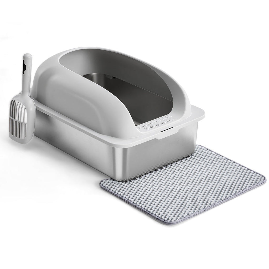 Stainless Steel Cat Litter Box With Lid, Large Cat Litter Box For Big