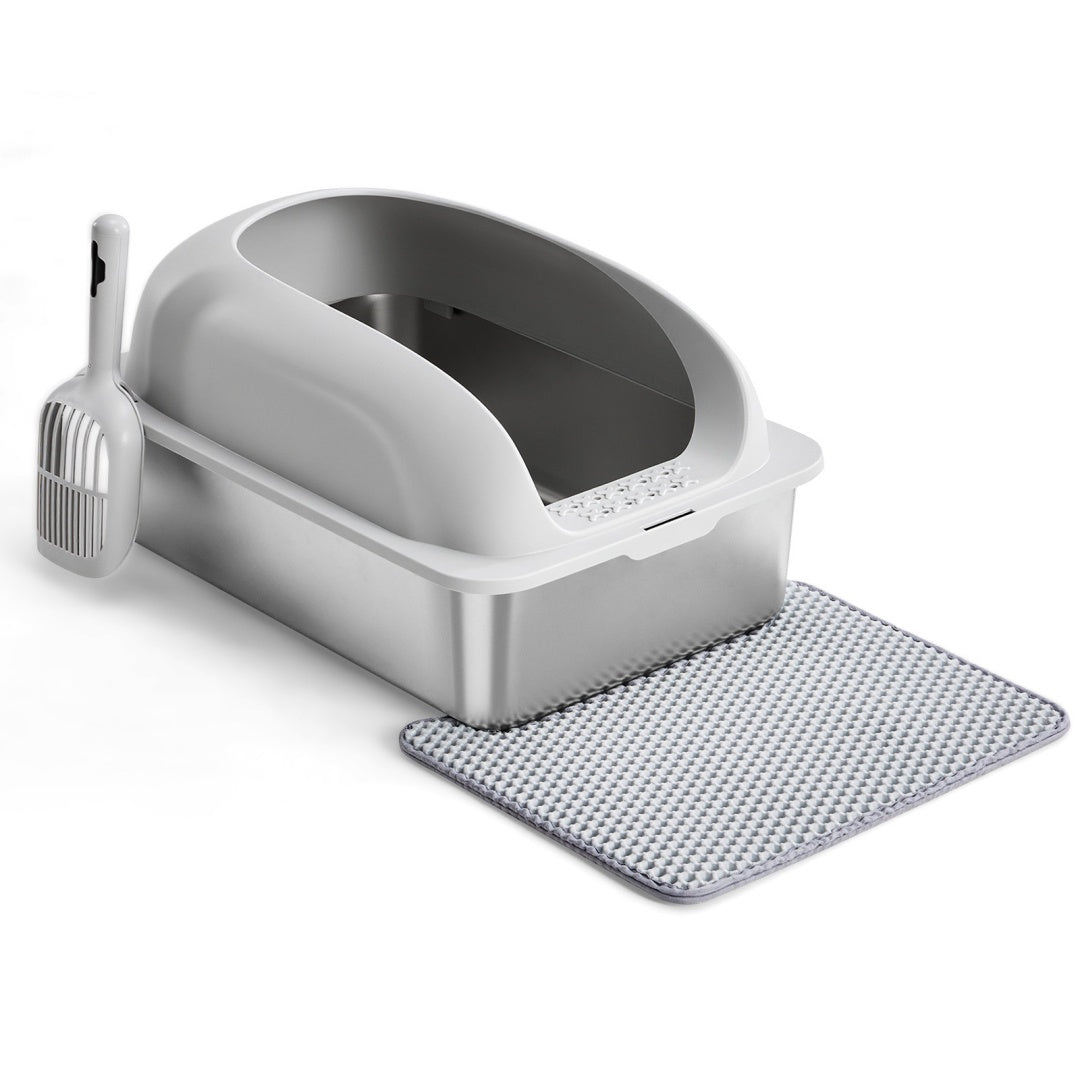 Stainless Steel Cat Litter Box With Lid, Large Cat Litter Box For Big