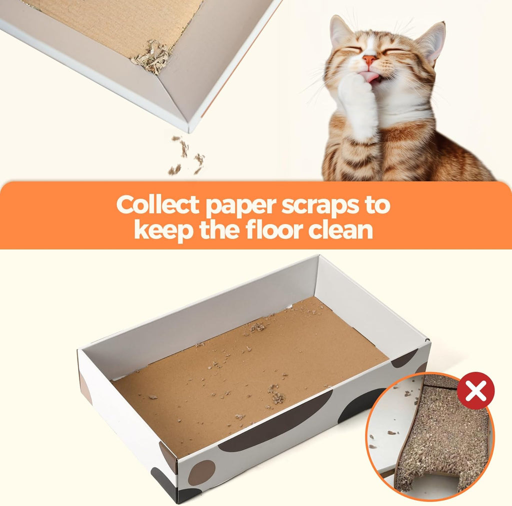 Cat Scratcher Cardboard Indoor - 17"X10" Cat Refill Box with 3 Pcs Scratching Board Reversable Long Lasting Clawing Pad for Cats, Corrugate Scratchers Bed Sofa Couch Furniture Wall Protector