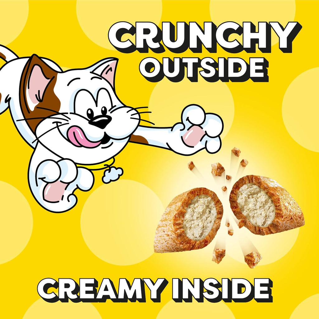 Jumbo Stuffed Cat Treats, Crunchy and Soft Cat Treats, Tasty Chicken Flavor, 14 Oz. Tub