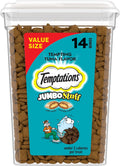 Jumbo Stuffed Cat Treats, Crunchy and Soft Cat Treats, Tempting Tuna Flavor, 14 Oz. Tub