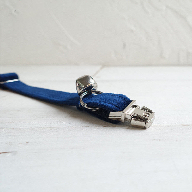 Deluxe Velvet Cat Collar - Navy Blue