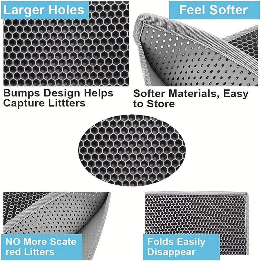 Dual-Layer Cat Litter Guard Mat