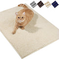 Cat Litter Mat Softgrip Litter Trapping Mat, Muddy Litterbox Rug for Indoor & Floor, Machine Washable Easy Clean Soft Microfiber for Cat, 35"× 25", Beige