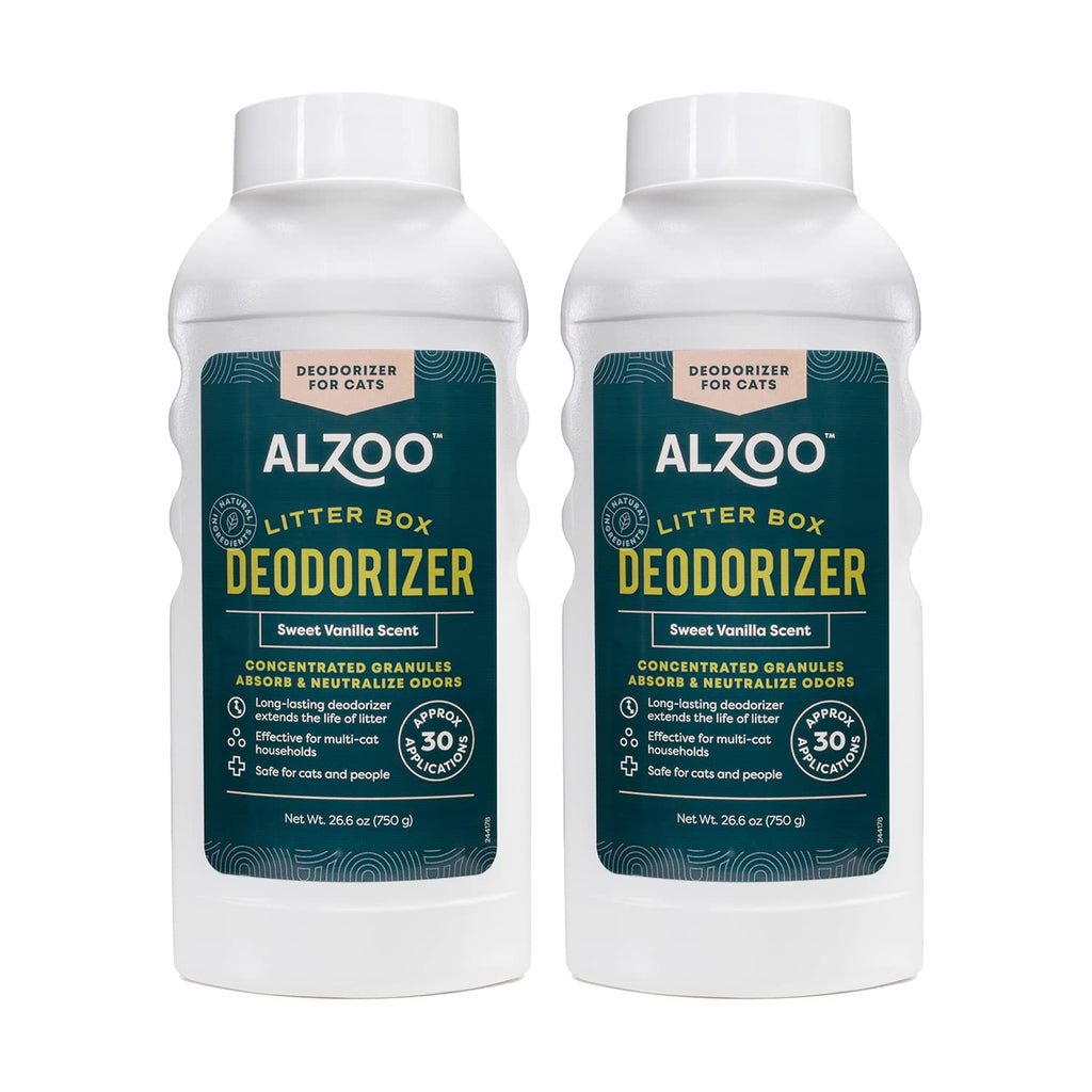 ALZOO Plant-Based Litter Freshener Vanilla Scent 26.6 Oz Twin Pack