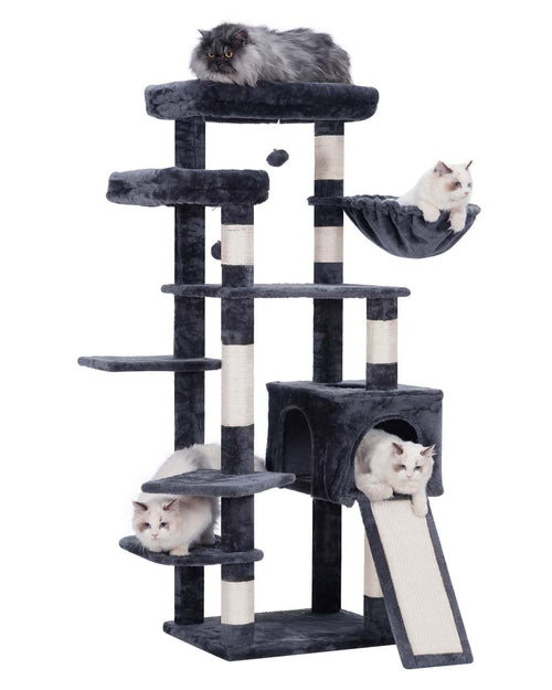 CozyCat Multi-Level Tower with Scratch Post 62.6" - Smoky Gray