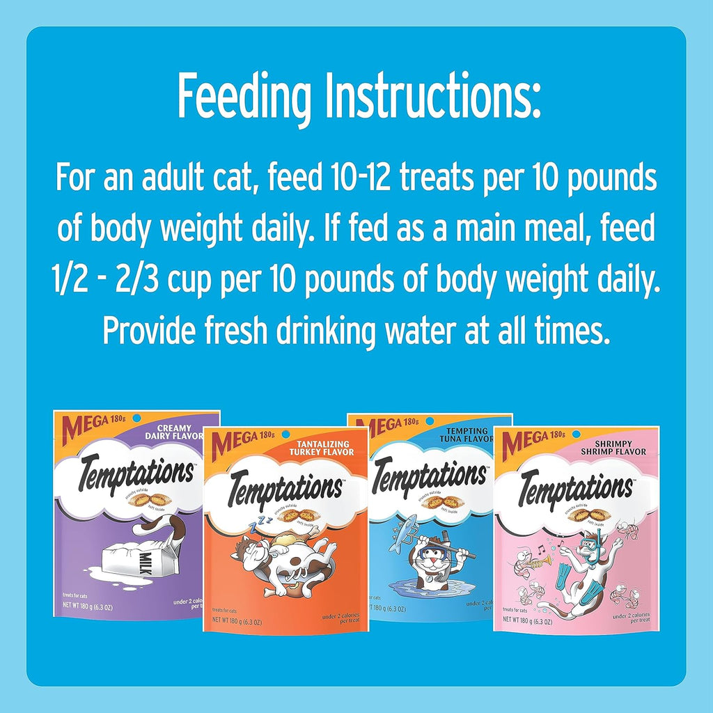 Cat Treats Classic Crunchy and Soft Cat Treats Variety Pack, 6.3 Oz. Pouches (Pack of 6)