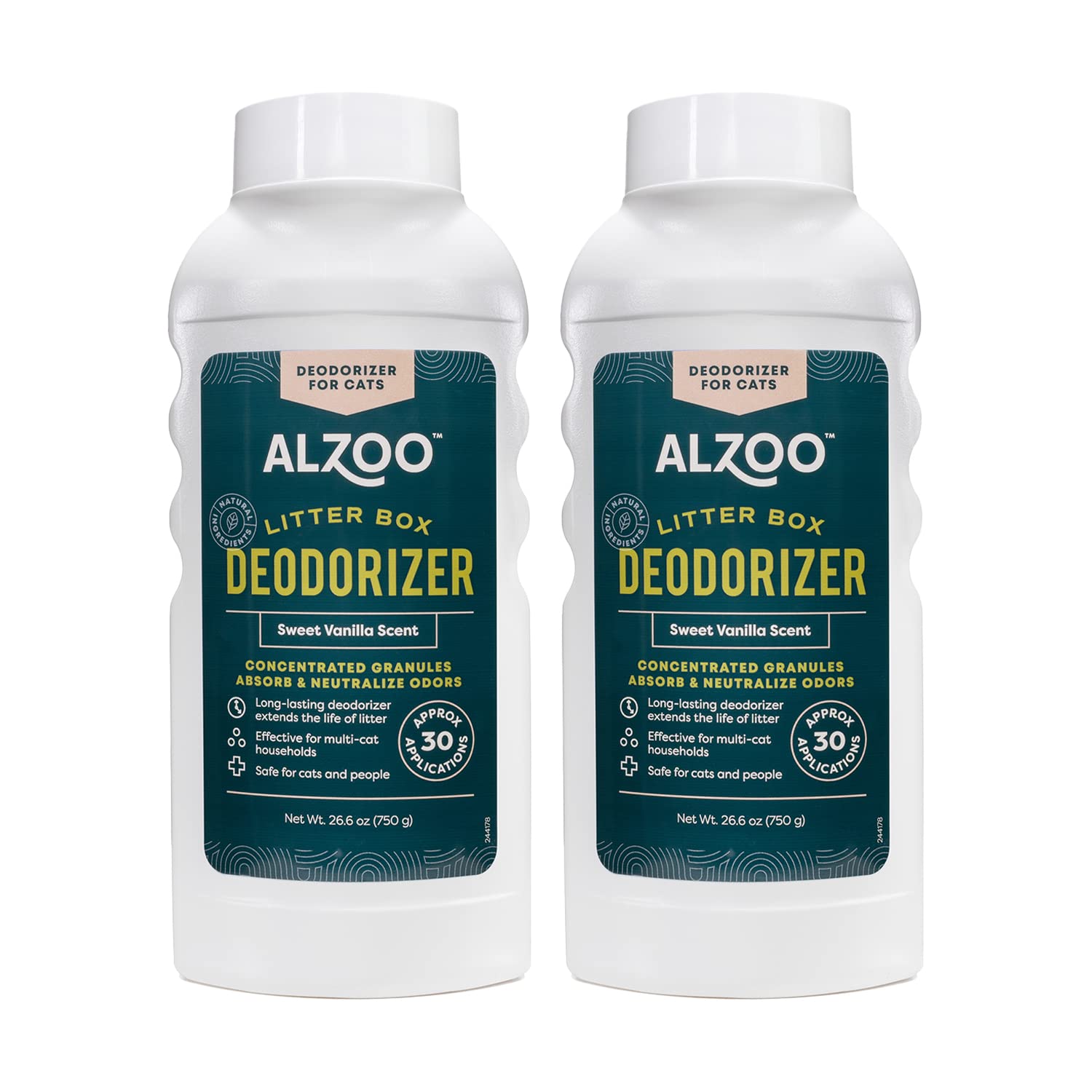 ALZOO Plant-Based Litter Freshener Vanilla Scent 26.6 Oz Twin Pack