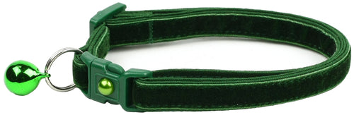 Soft Emerald Green Velvet Cat Collar