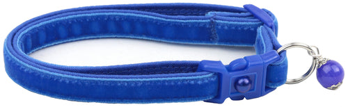 Soft Royal Blue Velvet Cat Collar