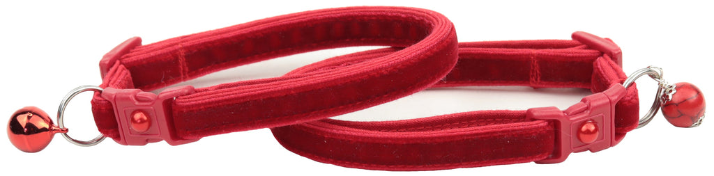 Soft Red Velvet Cat Collar