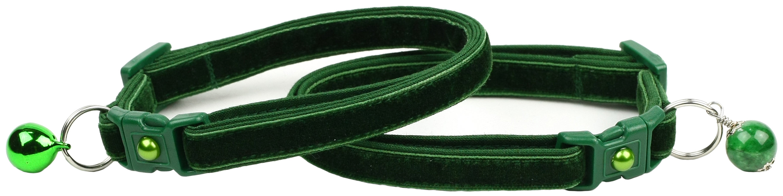 Soft Emerald Green Velvet Cat Collar