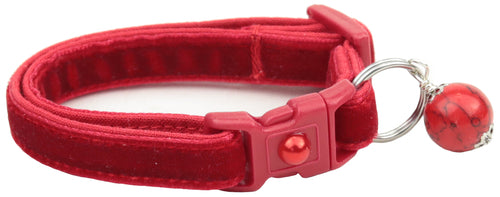 Soft Red Velvet Cat Collar