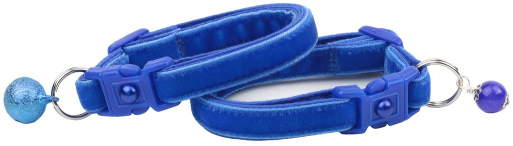 Soft Royal Blue Velvet Cat Collar