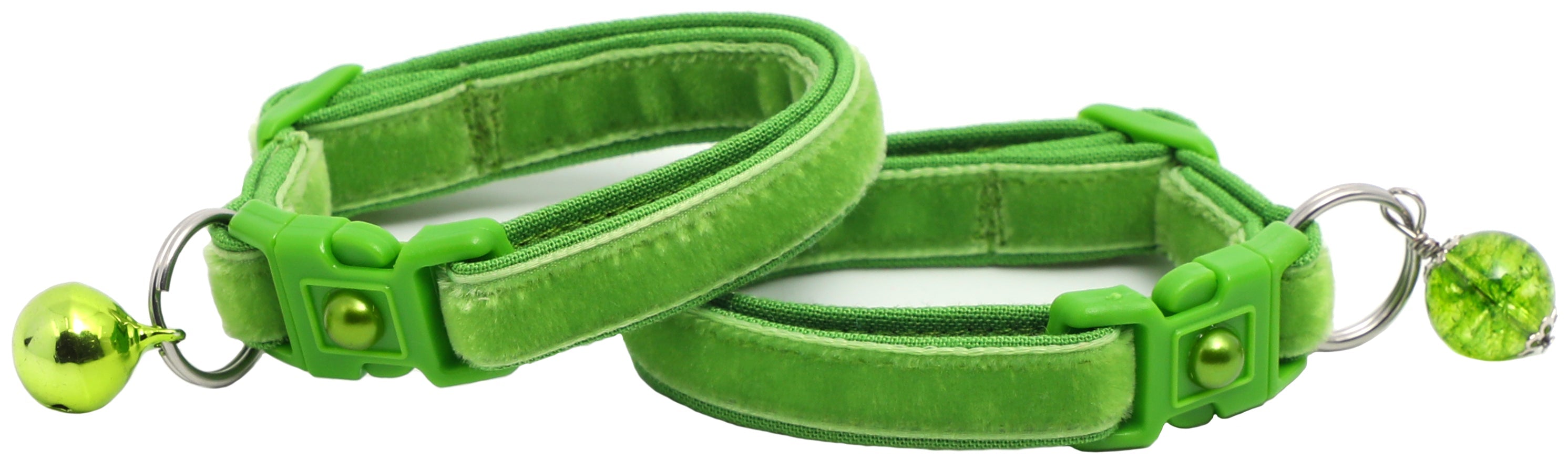 Soft Apple Green Velvet Cat Collar