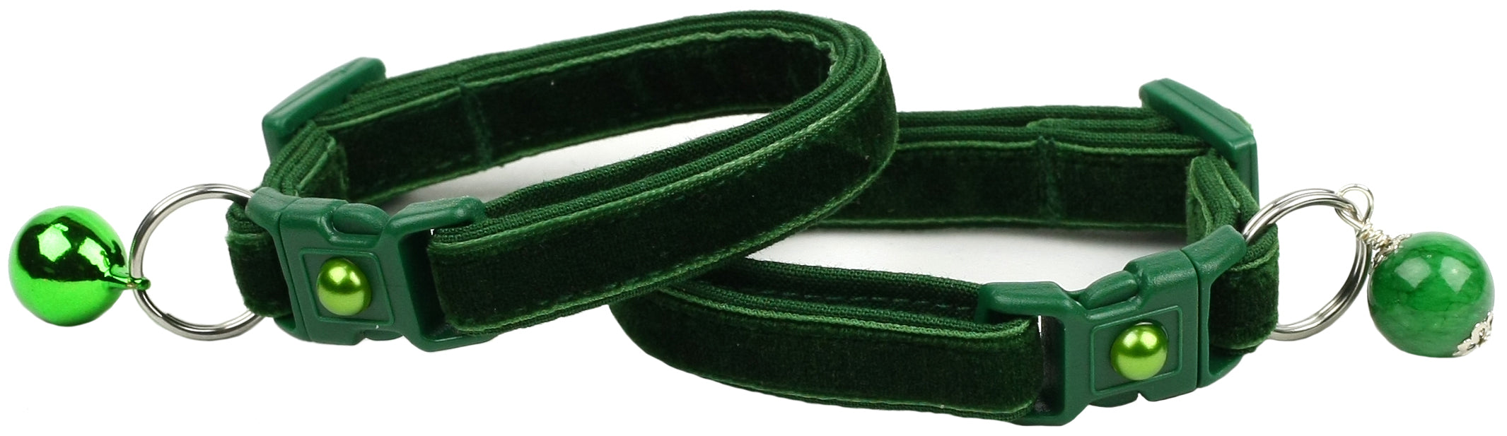 Soft Emerald Green Velvet Cat Collar