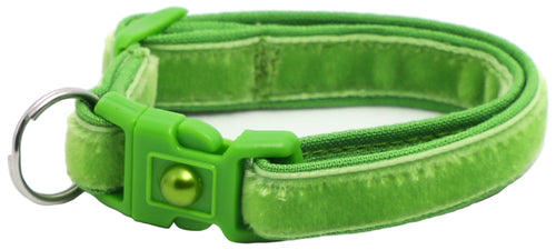 Soft Apple Green Velvet Cat Collar
