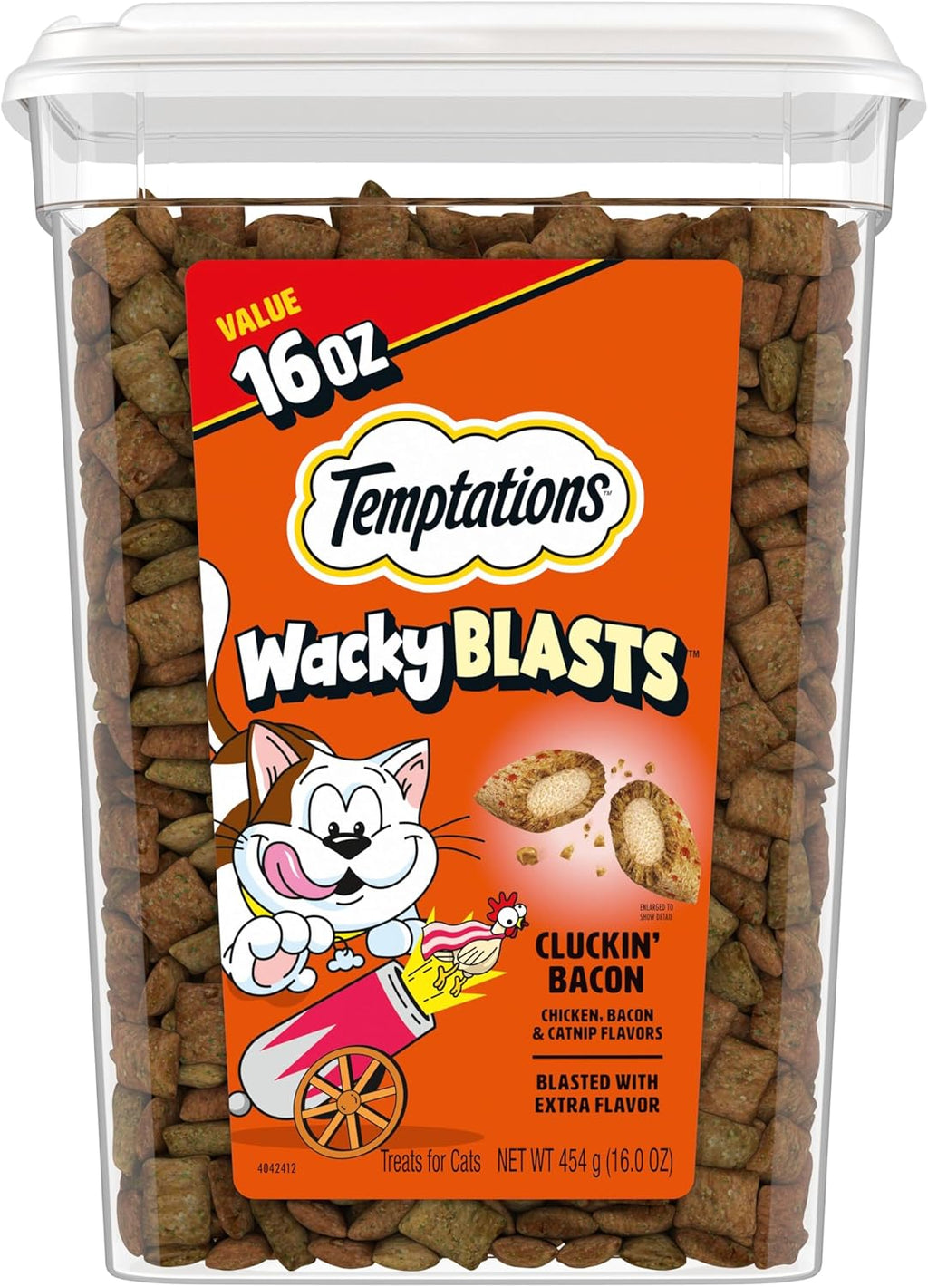 Wacky Blasts Cat Treats, Cluckin’ Bacon Flavor, 16 Oz. Pouch