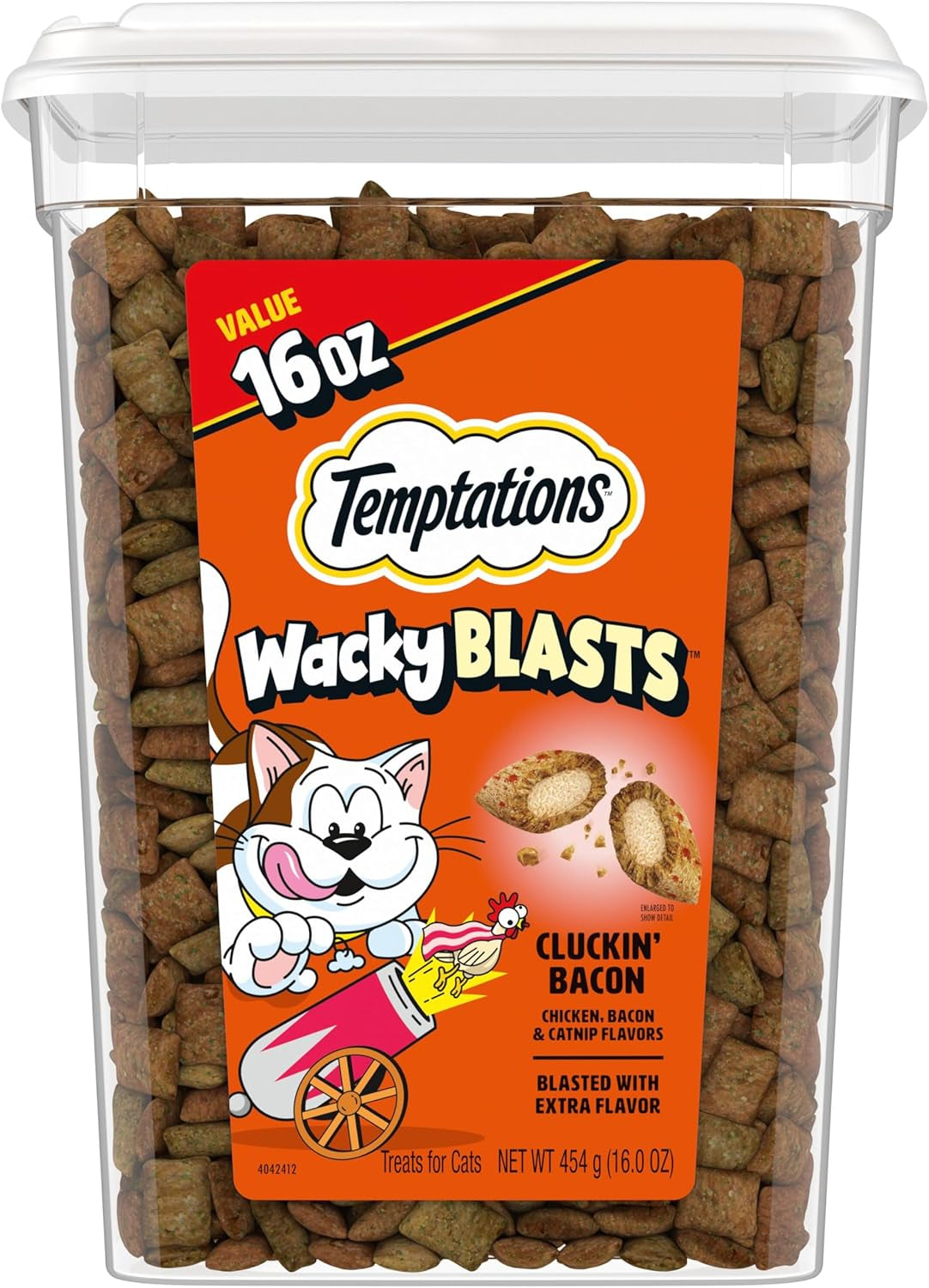 Wacky Blasts Cat Treats, Cluckin’ Bacon Flavor, 16 Oz. Pouch