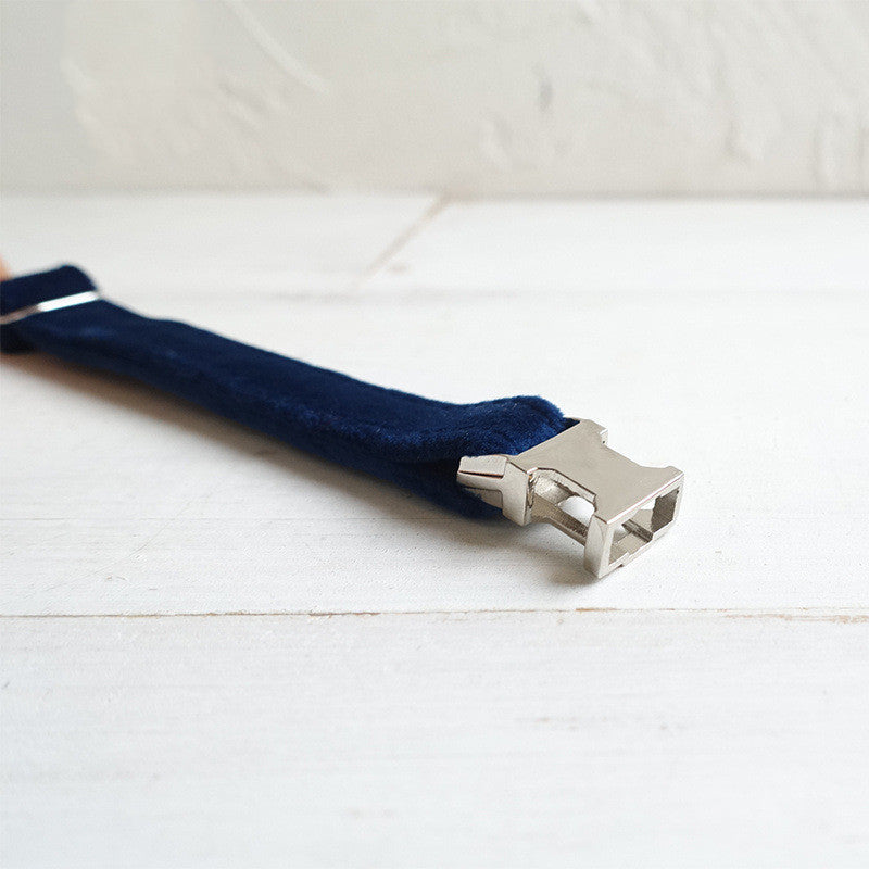 Deluxe Velvet Cat Collar - Navy Blue