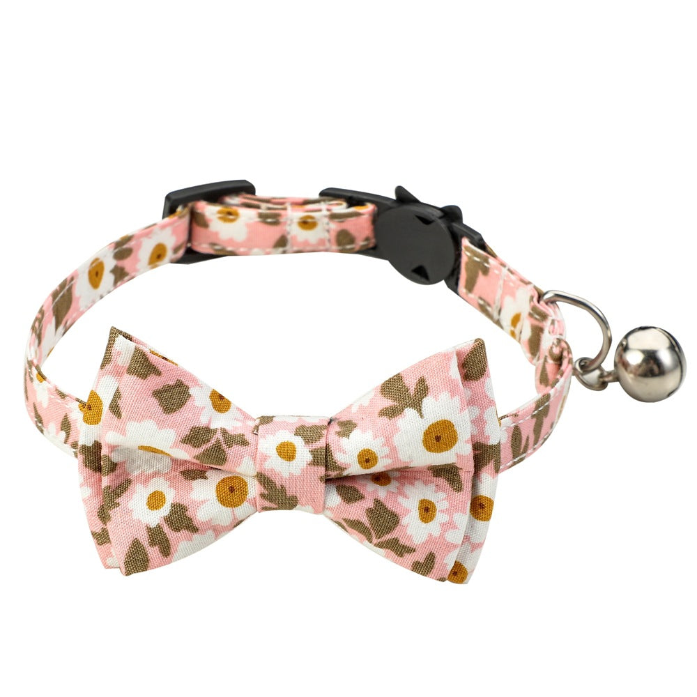 Floral Cotton Bow Collar for Cats