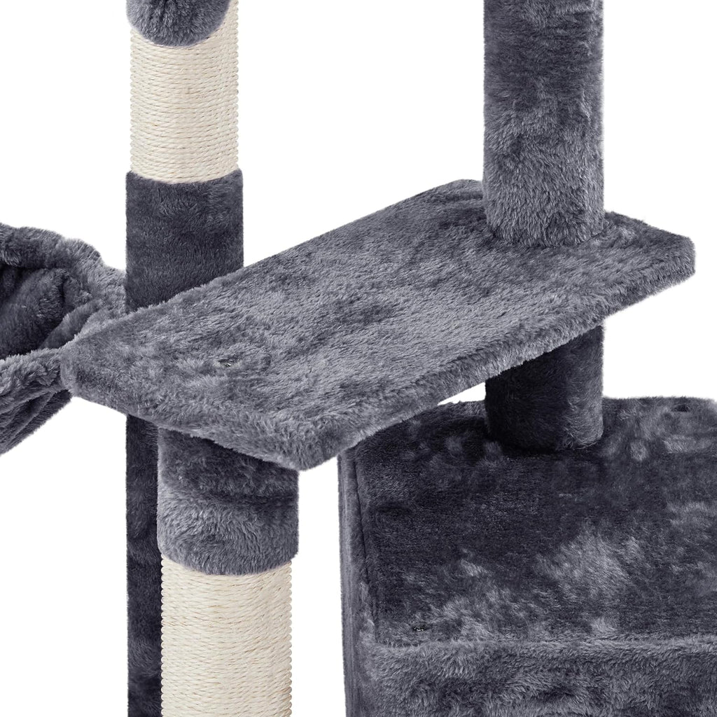 Cat Tree, 34In Cat Tower, Multi-Level Cat Condo with Extra Scratch Boards and Sisal Posts as Kitty Activity Center Pet Stand Tree for Indoor Kittens
