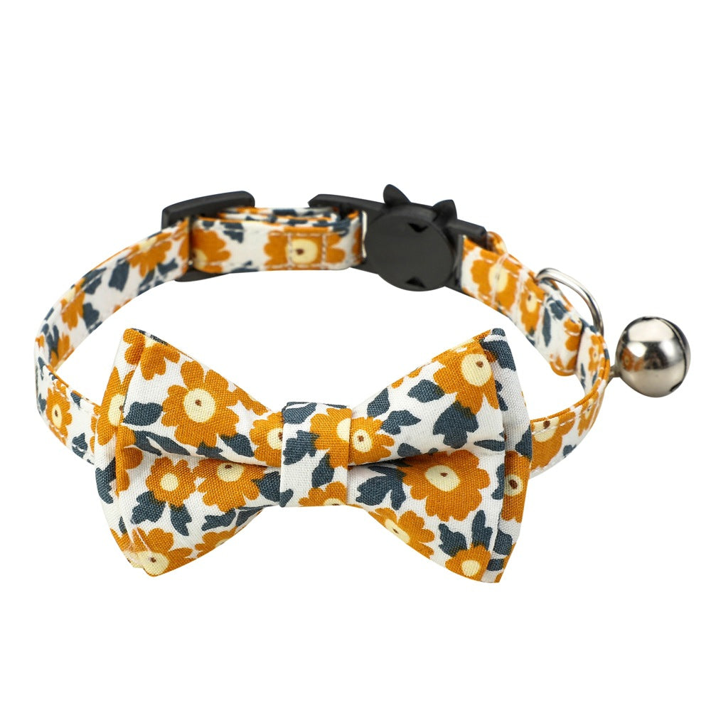 Floral Cotton Bow Collar for Cats