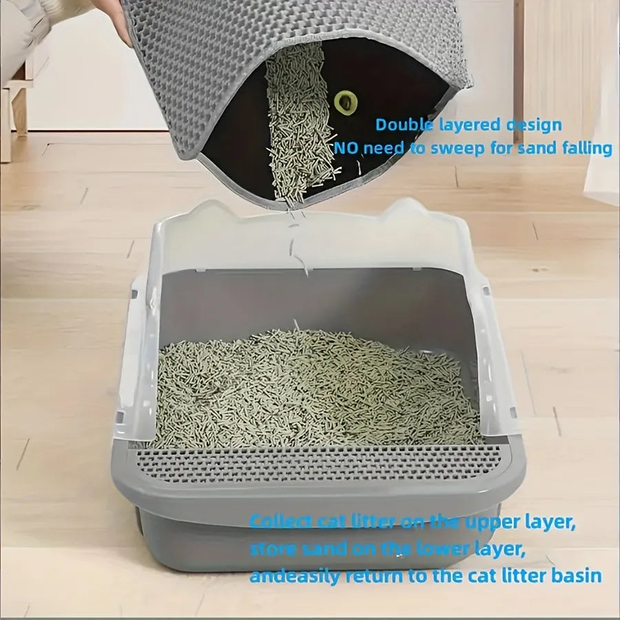 Dual-Layer Cat Litter Guard Mat