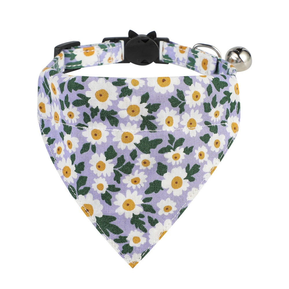 Floral Cotton Bow Collar for Cats