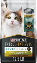 Purina Pro Plan Live Clear Cat Food Weight Management and Cat Allergen Reducer Chicken and Rice Formula - 12.5 Lb. Bag