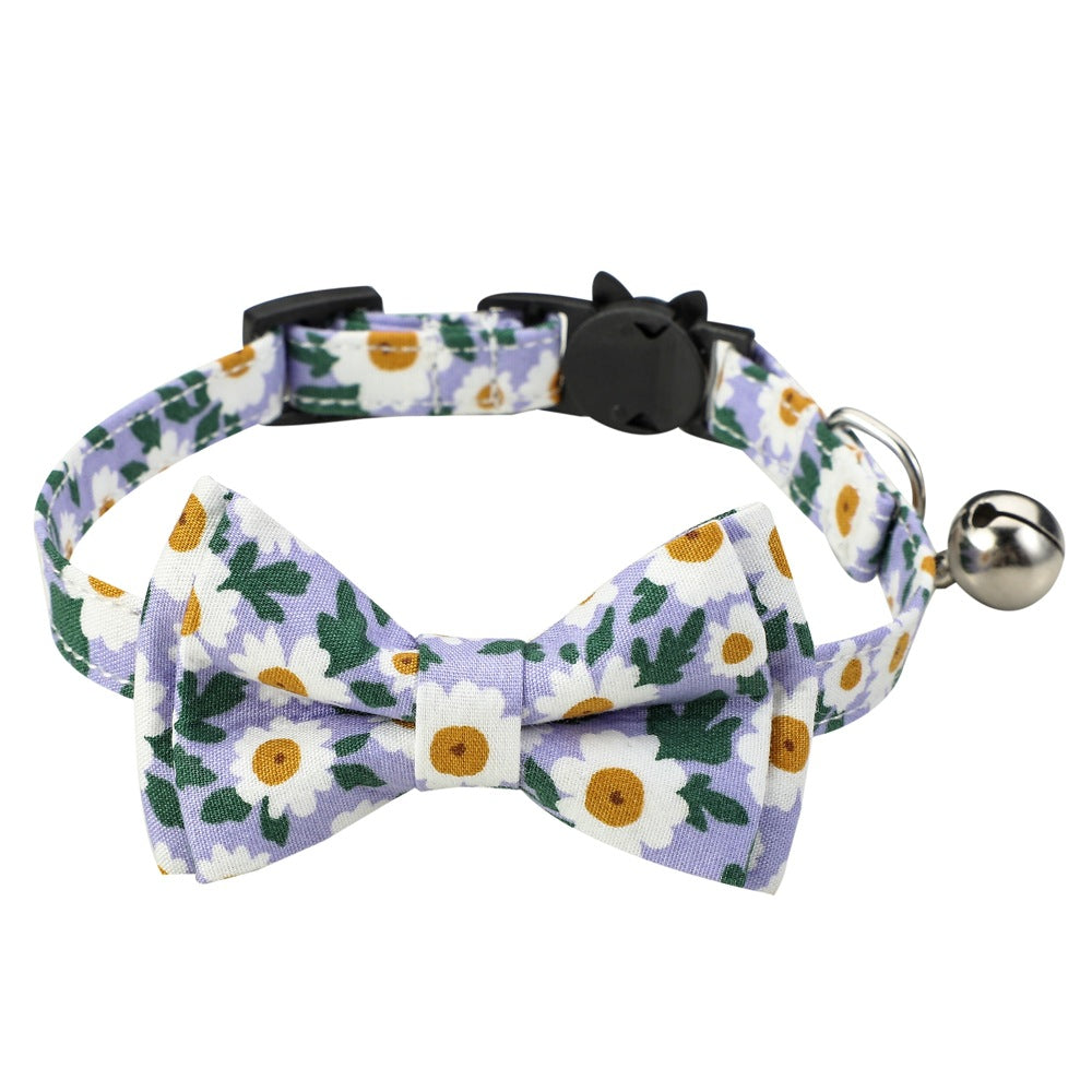 Floral Cotton Bow Collar for Cats