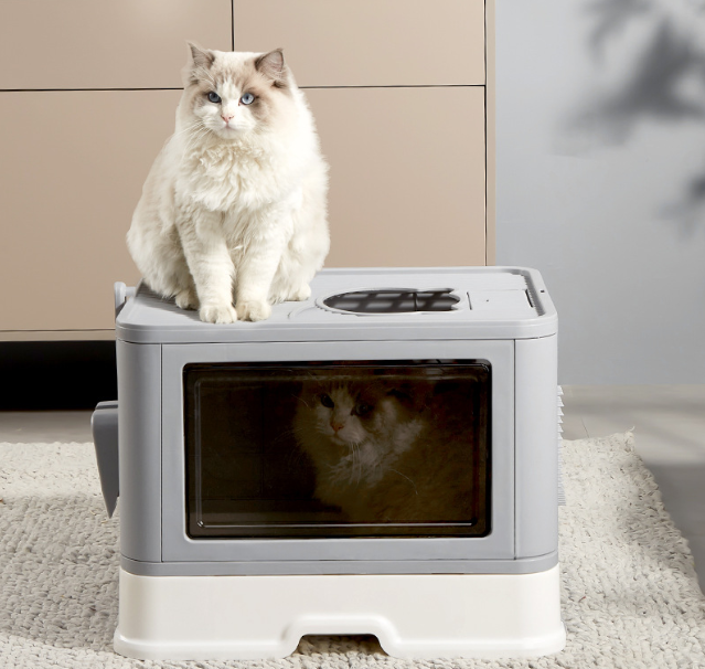 Foldable Drawer Cat Litter Box - Large Enclosed Design