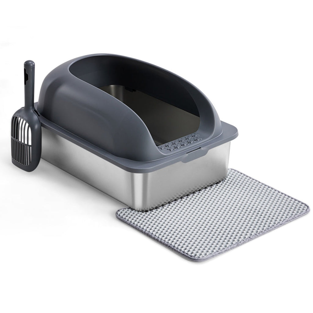 Stainless Steel Cat Litter Box With Lid, Large Cat Litter Box For Big