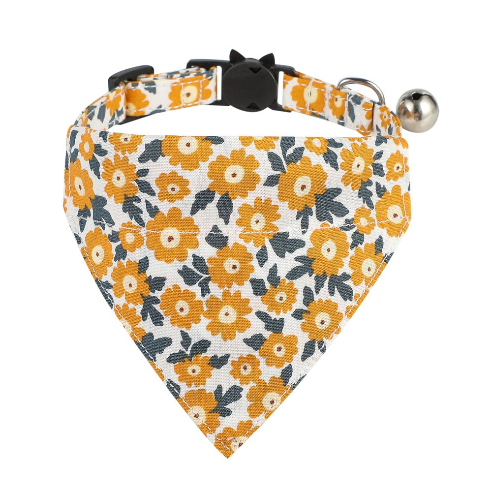 Floral Cotton Bow Collar for Cats