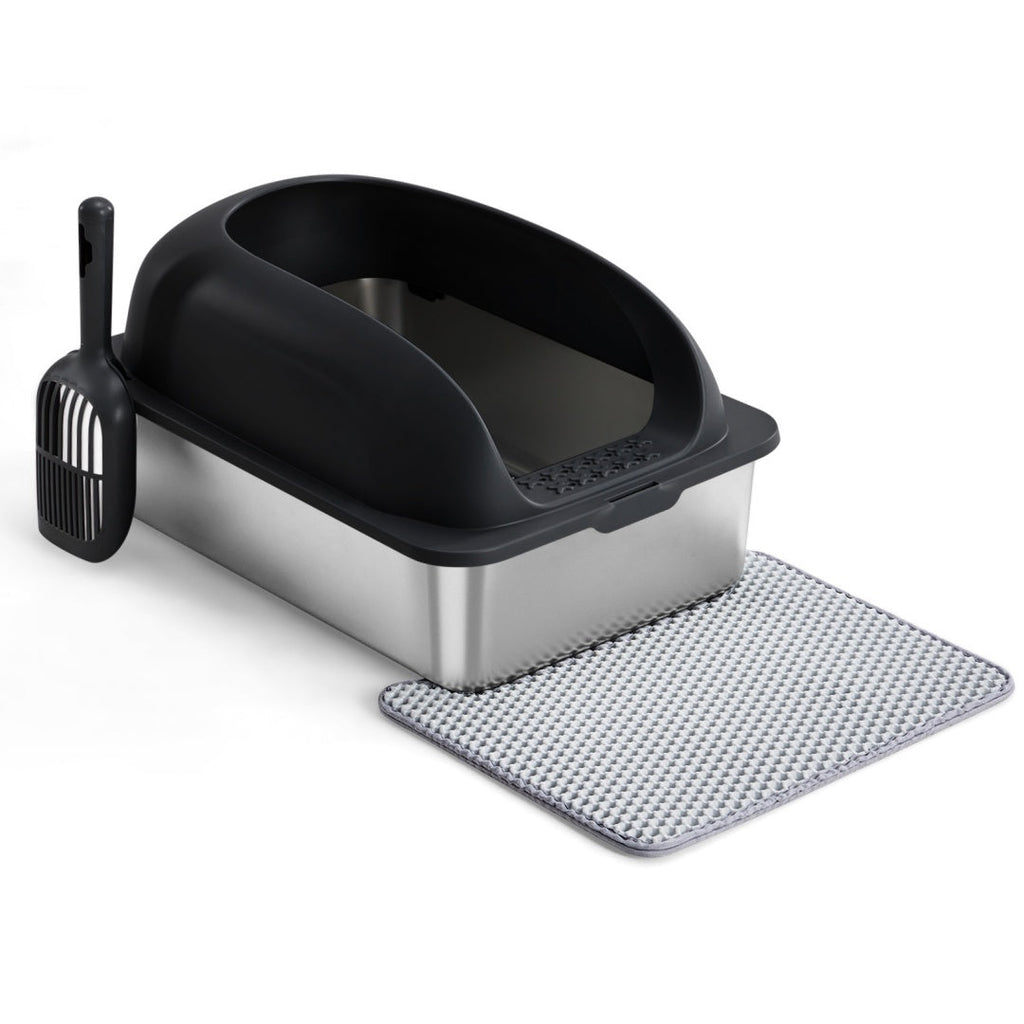 Stainless Steel Cat Litter Box With Lid, Large Cat Litter Box For Big