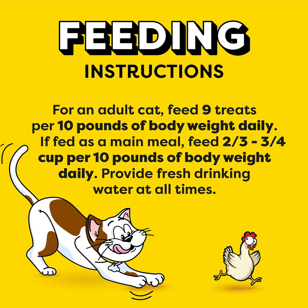 Jumbo Stuffed Cat Treats, Crunchy and Soft Cat Treats, Tasty Chicken Flavor, 14 Oz. Tub