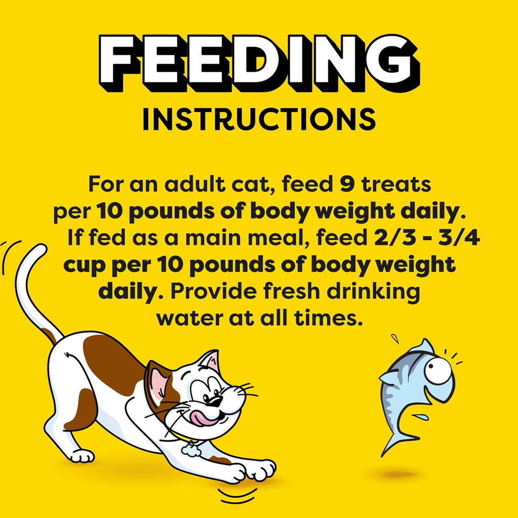 Jumbo Stuffed Cat Treats, Crunchy and Soft Cat Treats, Tempting Tuna Flavor, 14 Oz. Tub