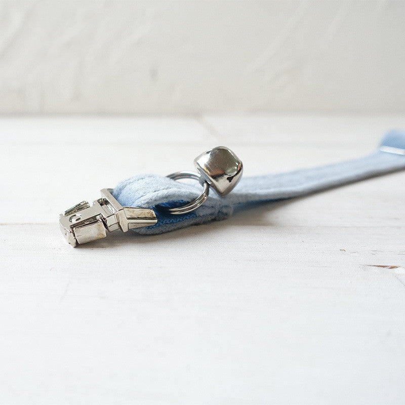 Sky Blue Velvet Kitty Collar
